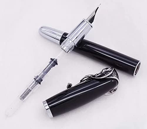 erofa Fuliwen Elephant Fountain Pen Medium Nib with Ink Converter, Black Pattern | 0.5mm thumbnail 5