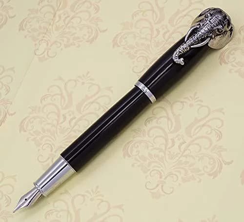 erofa Fuliwen Elephant Fountain Pen Medium Nib with Ink Converter, Black Pattern | 0.5mm thumbnail 1