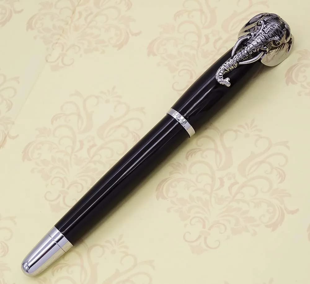 erofa Fuliwen Elephant Fountain Pen Medium Nib with Ink Converter, Black Pattern | 0.5mm - view 2
