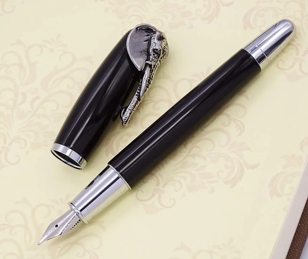 erofa Fuliwen Elephant Fountain Pen Medium Nib with Ink Converter, Black Pattern | 0.5mm - view 3