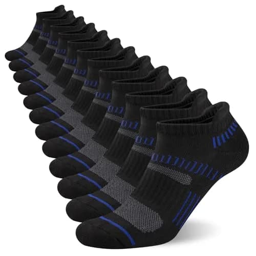COOPLUS Mens Ankle Socks Athletic Cushioned Breathable Low Cut Tab With Arch Support - 6 Pairs thumbnail 1