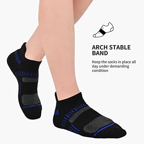 COOPLUS Mens Ankle Socks Athletic Cushioned Breathable Low Cut Tab With Arch Support - 6 Pairs thumbnail 3