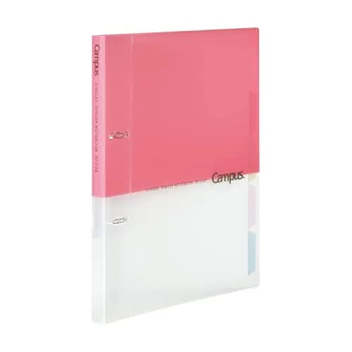 Kokuyo Campus 2-Ring Loose Leaf Binder B5 Pink | Stores 100 Sheets with Dividers thumbnail 1