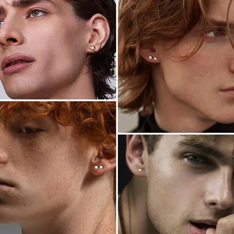 TGNEL Hexagon Stud Earrings 4.4mm | Pure Titanium Hypoallergenic for Sensitive Ears thumbnail 4