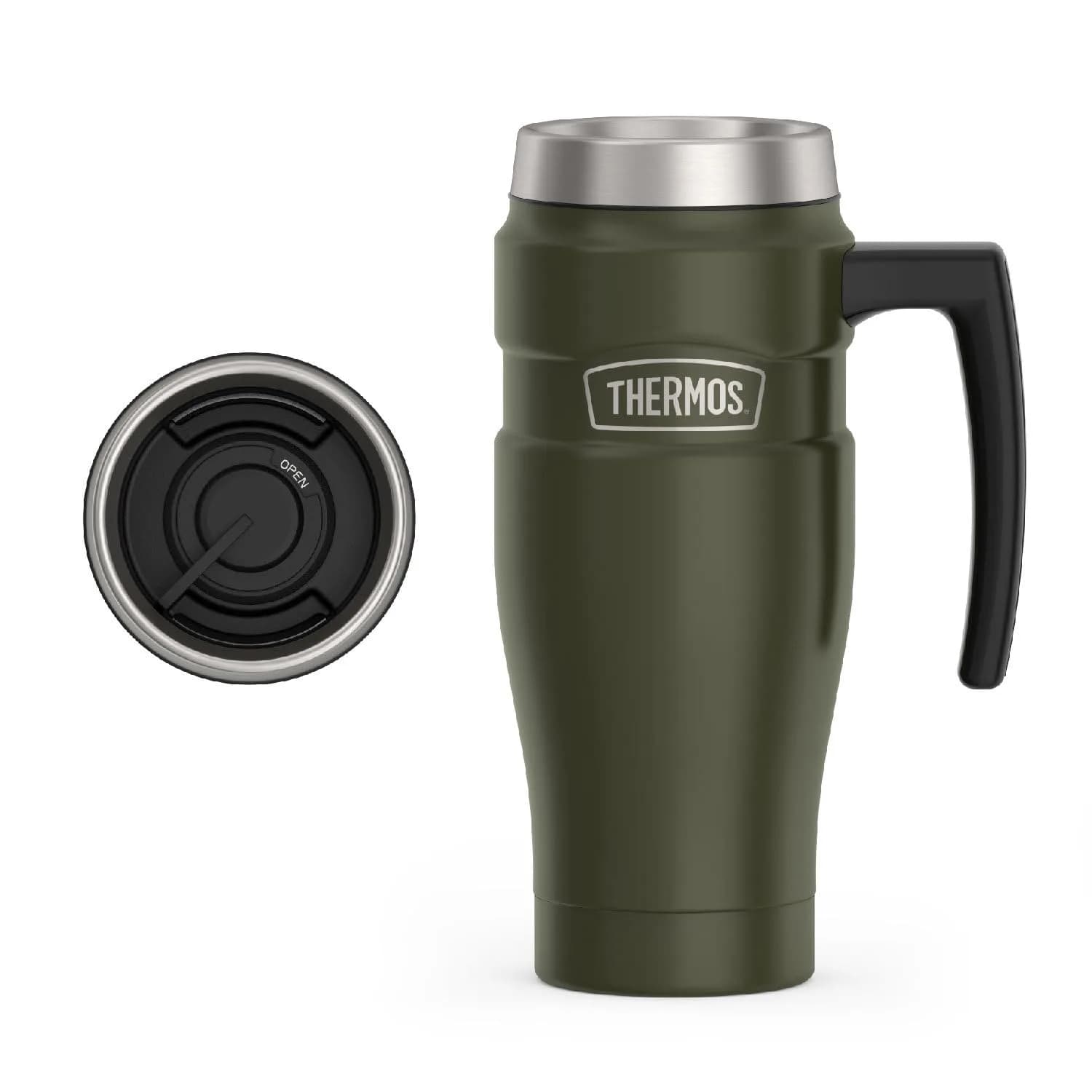 THERMOS Stainless King Travel Mug with Handle 16oz (473ml) | Leak-Proof, Dishwasher Safe - main product image
