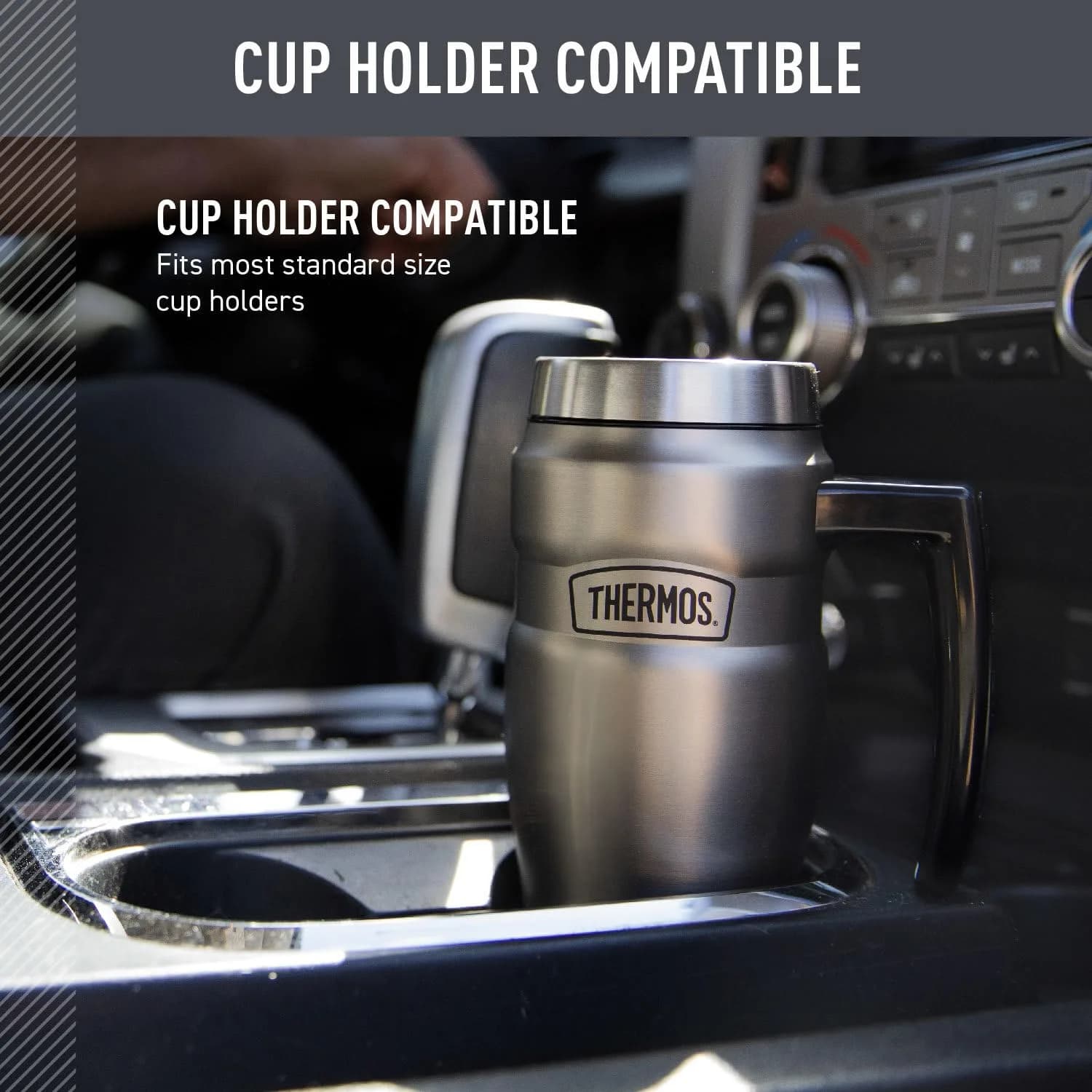 THERMOS Stainless King Travel Mug with Handle 16oz (473ml) | Leak-Proof, Dishwasher Safe - view 3