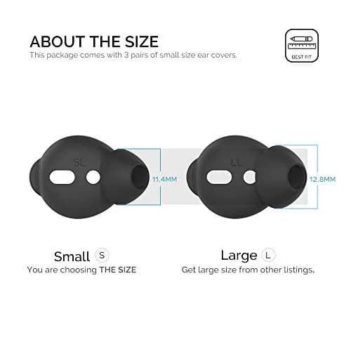 AHASTYLE AirPods Ear Tips Silicone Cover 3 Pairs Black | Noise Isolation & Comfort thumbnail 2