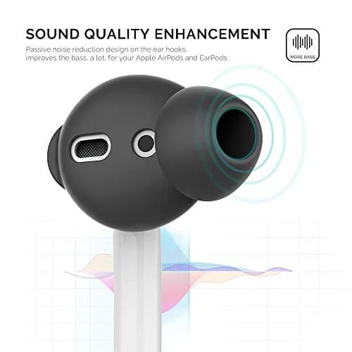 AHASTYLE AirPods Ear Tips Silicone Cover 3 Pairs Black | Noise Isolation & Comfort thumbnail 3
