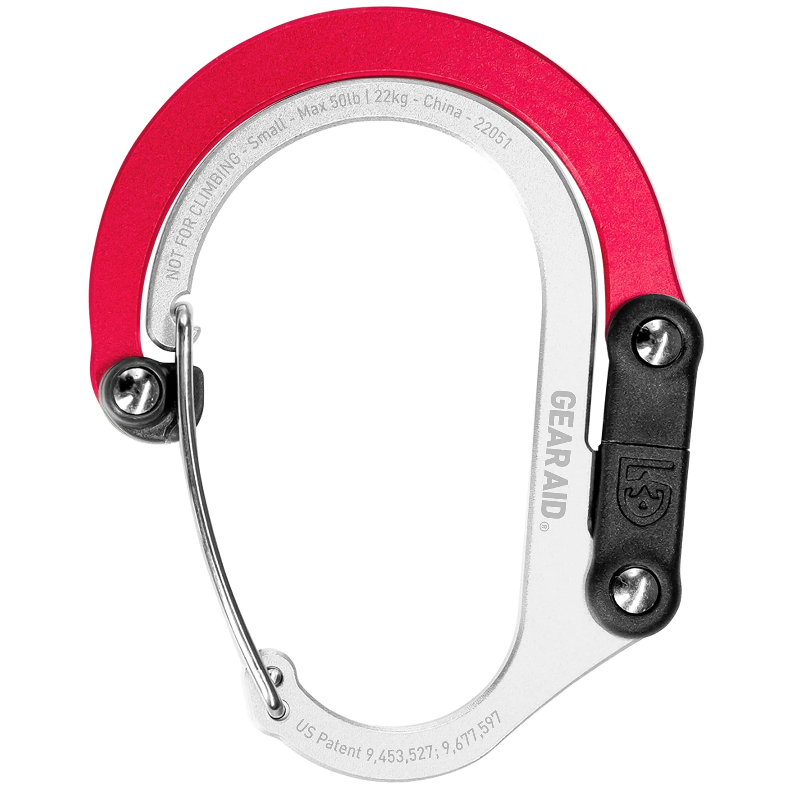 GEAR AID HEROCLIP Carabiner Clip and Hook Small | 360° Rotating Aluminum Organizer for Bags & Gear