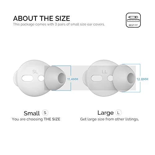 AHASTYLE 3 Pairs Small Silicone Ear Tips for AirPods & EarPods | Passive Noise Reduction thumbnail 2