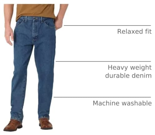 Rustler Classic Relaxed Fit Jeans 36W x 30L | Durable, Comfortable & Long-Lasting thumbnail 4