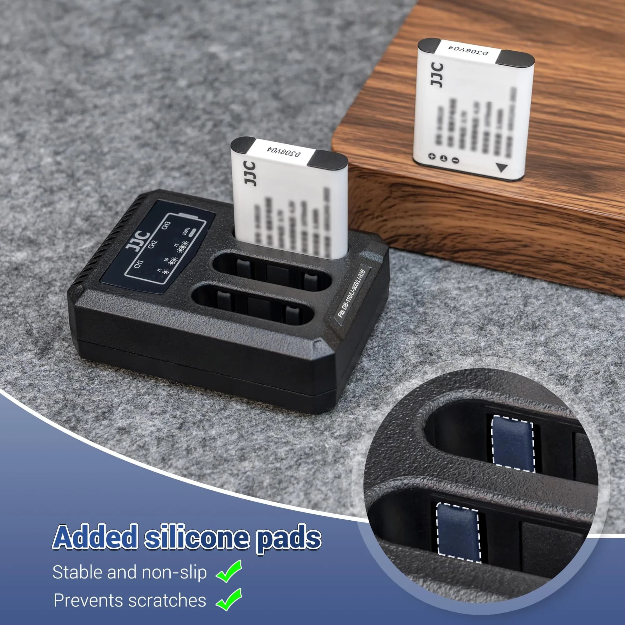 JJC Triple Slot USB Battery Charger for Sony NP-BX1 Batteries | Charges 3 Batteries Simultaneously - view 7