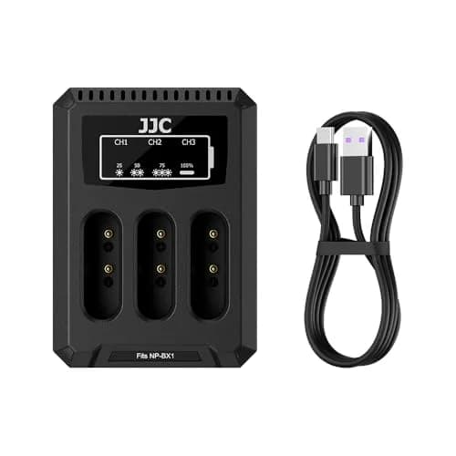 JJC Triple Slot USB Battery Charger for Sony NP-BX1 Batteries | Charges 3 Batteries Simultaneously thumbnail 1