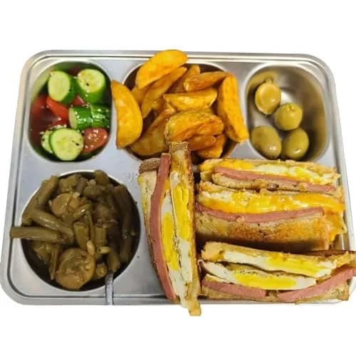AIYoo 2 Stainless Steel Divided Plates Tray 11.2 inch | Unbreakable Portion Control Plate for Adults thumbnail 5