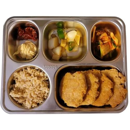 AIYoo 2 Stainless Steel Divided Plates Tray 11.2 inch | Unbreakable Portion Control Plate for Adults thumbnail 6