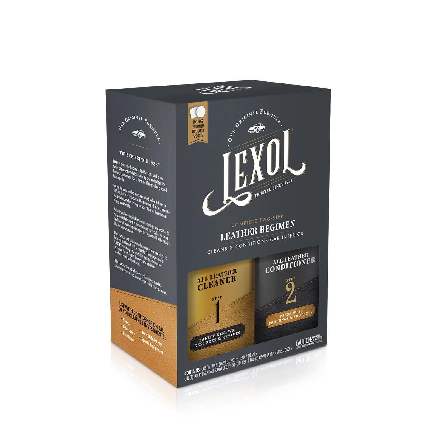 Lexol Leather Cleaner & Conditioner Kit | 473ml (16 Fl Oz) Each - main product image
