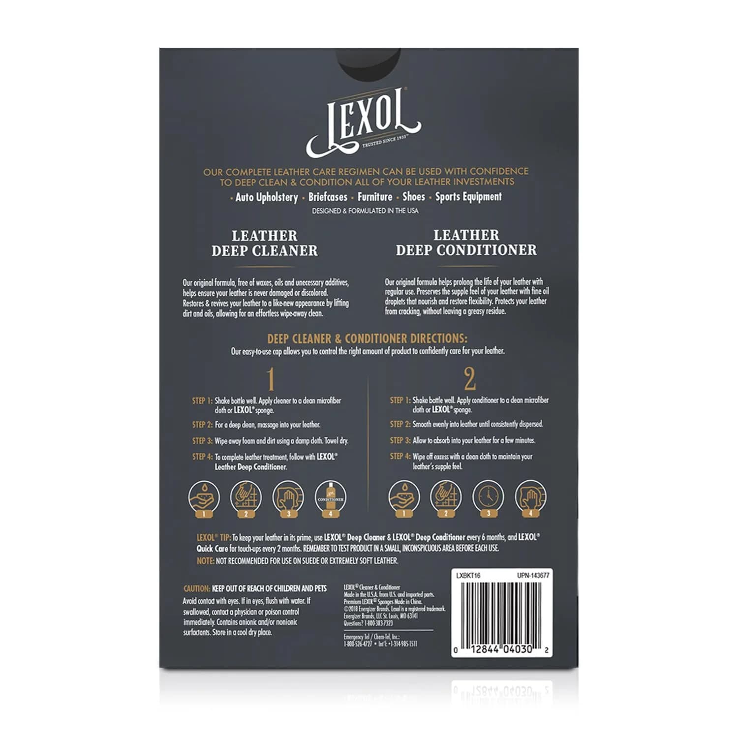 Lexol Leather Cleaner & Conditioner Kit | 473ml (16 Fl Oz) Each - view 6