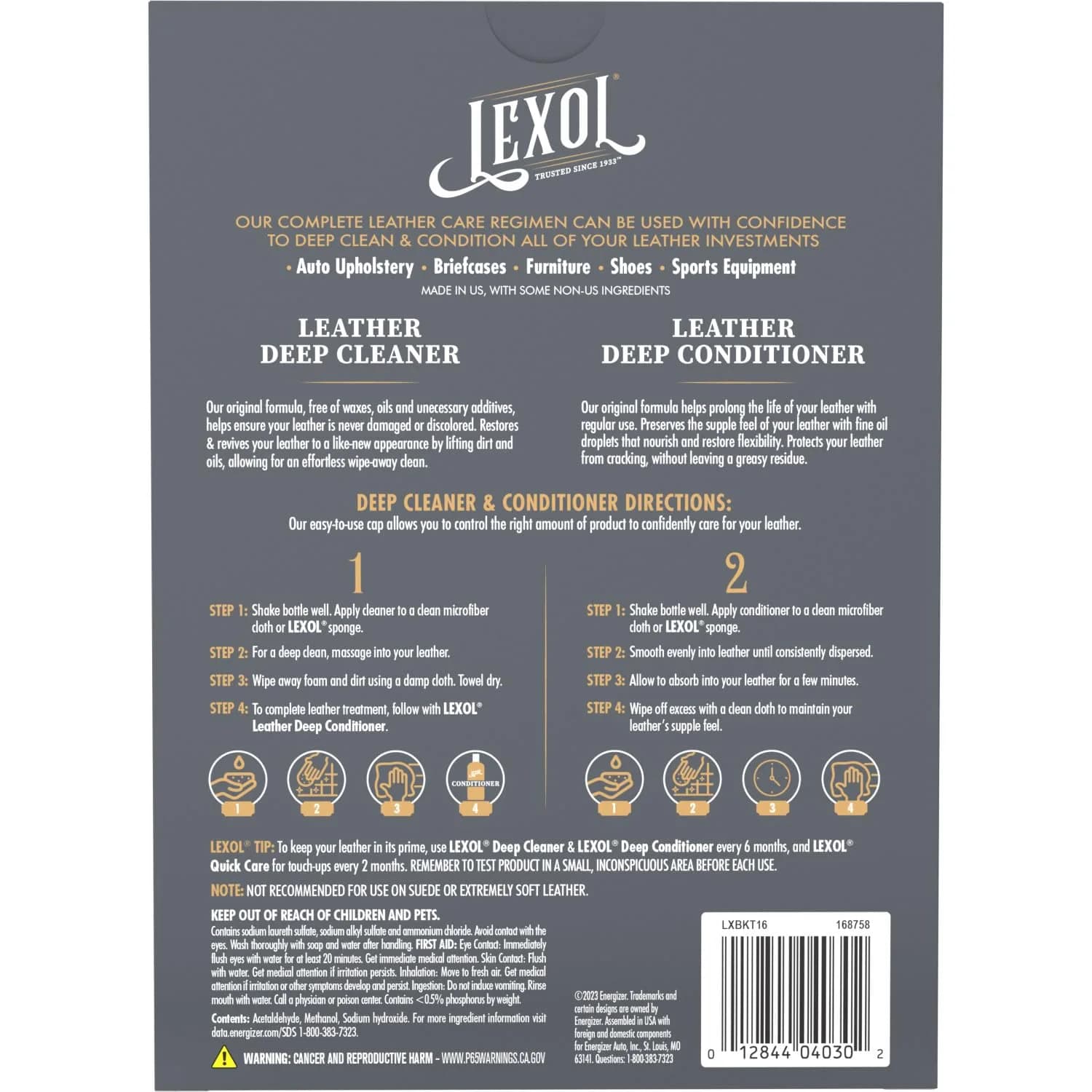 Lexol Leather Cleaner & Conditioner Kit | 473ml (16 Fl Oz) Each - view 9