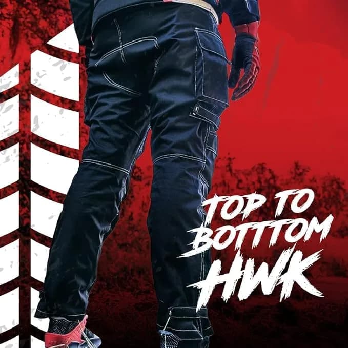HWK Motorsports Apparel Water Resistant Motorcycle Pants | 91cm (30" Inseam) Waist 96cm (38" Waist) - view 6