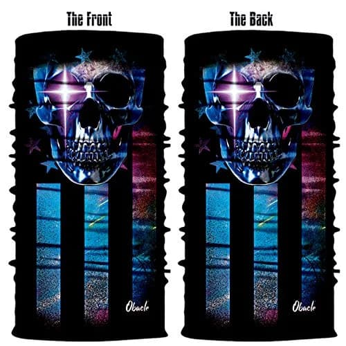 Obacle Blue Face Skull Flag 3D Seamless Tube Face Mask for Dust, Wind & UV Protection - view 3