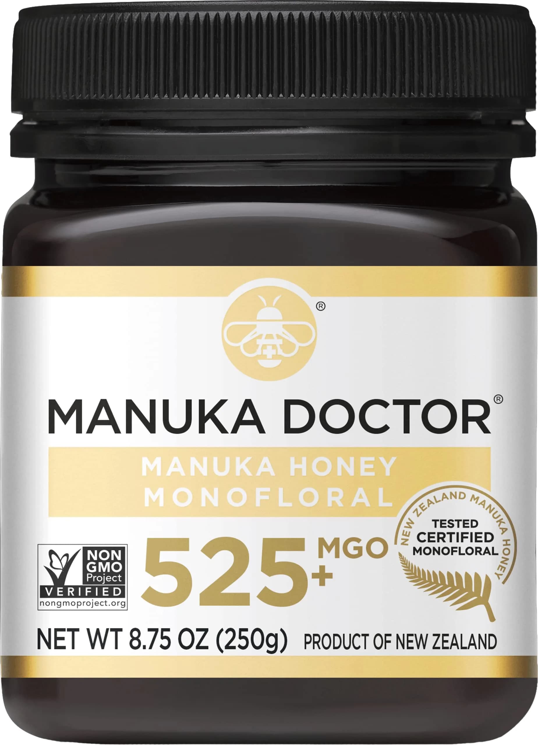Manuka Doctor Raw Manuka Honey MGO 525+ | Natural Superfood, Traceable, 8.75 oz