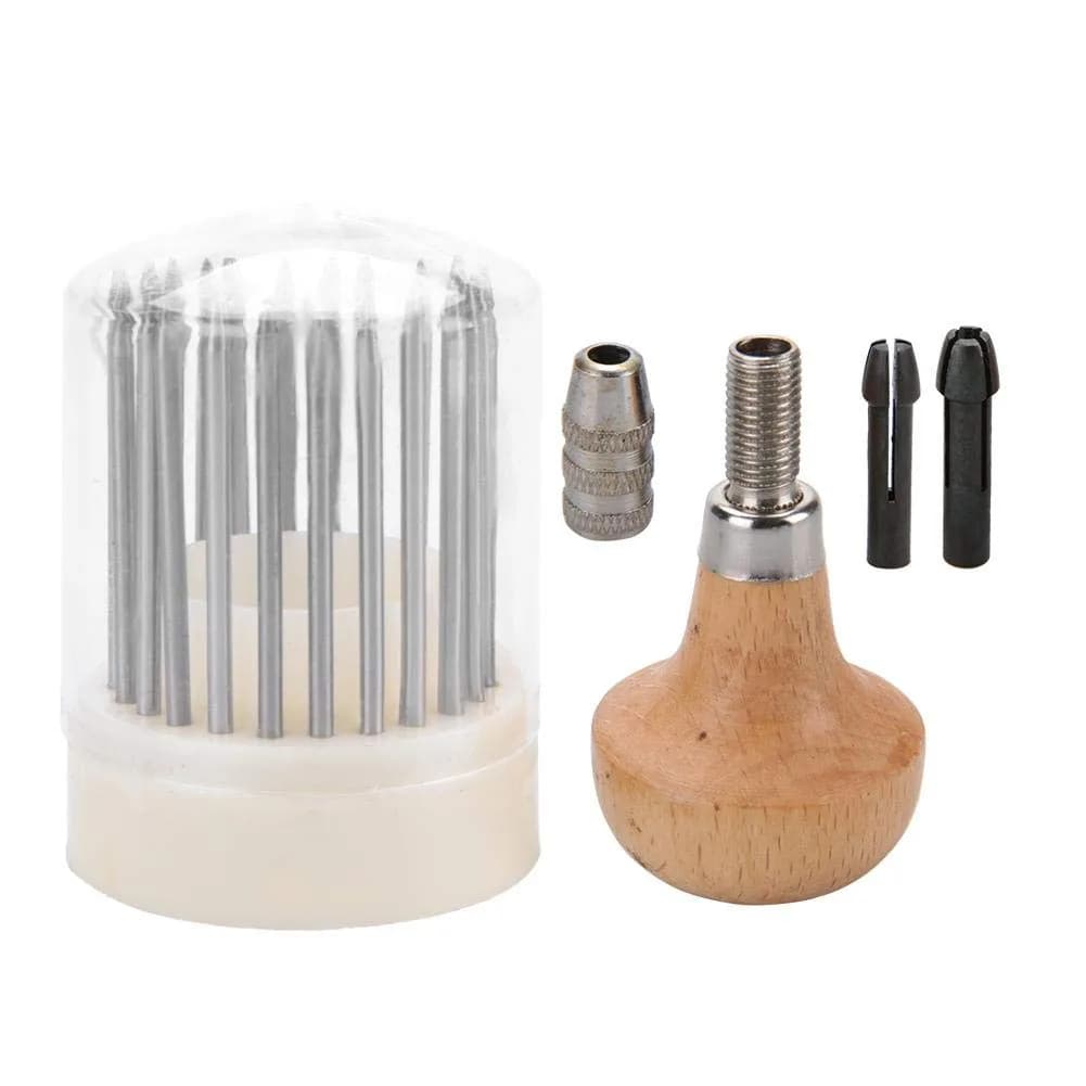 Salmue Beading Tools Set 23pcs Metal Beaders with Wooden Handle | Jewelry Setting Tools for Adults - main product image