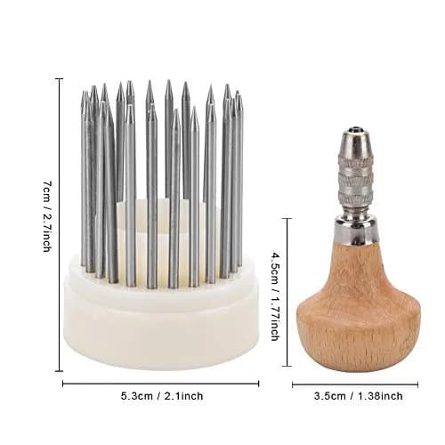 Salmue Beading Tools Set 23pcs Metal Beaders with Wooden Handle | Jewelry Setting Tools for Adults thumbnail 2