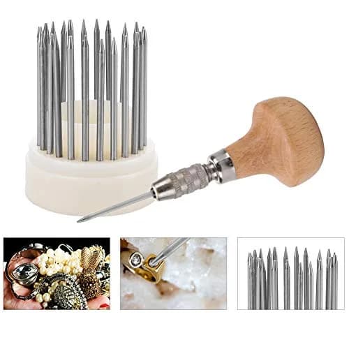Salmue Beading Tools Set 23pcs Metal Beaders with Wooden Handle | Jewelry Setting Tools for Adults thumbnail 3