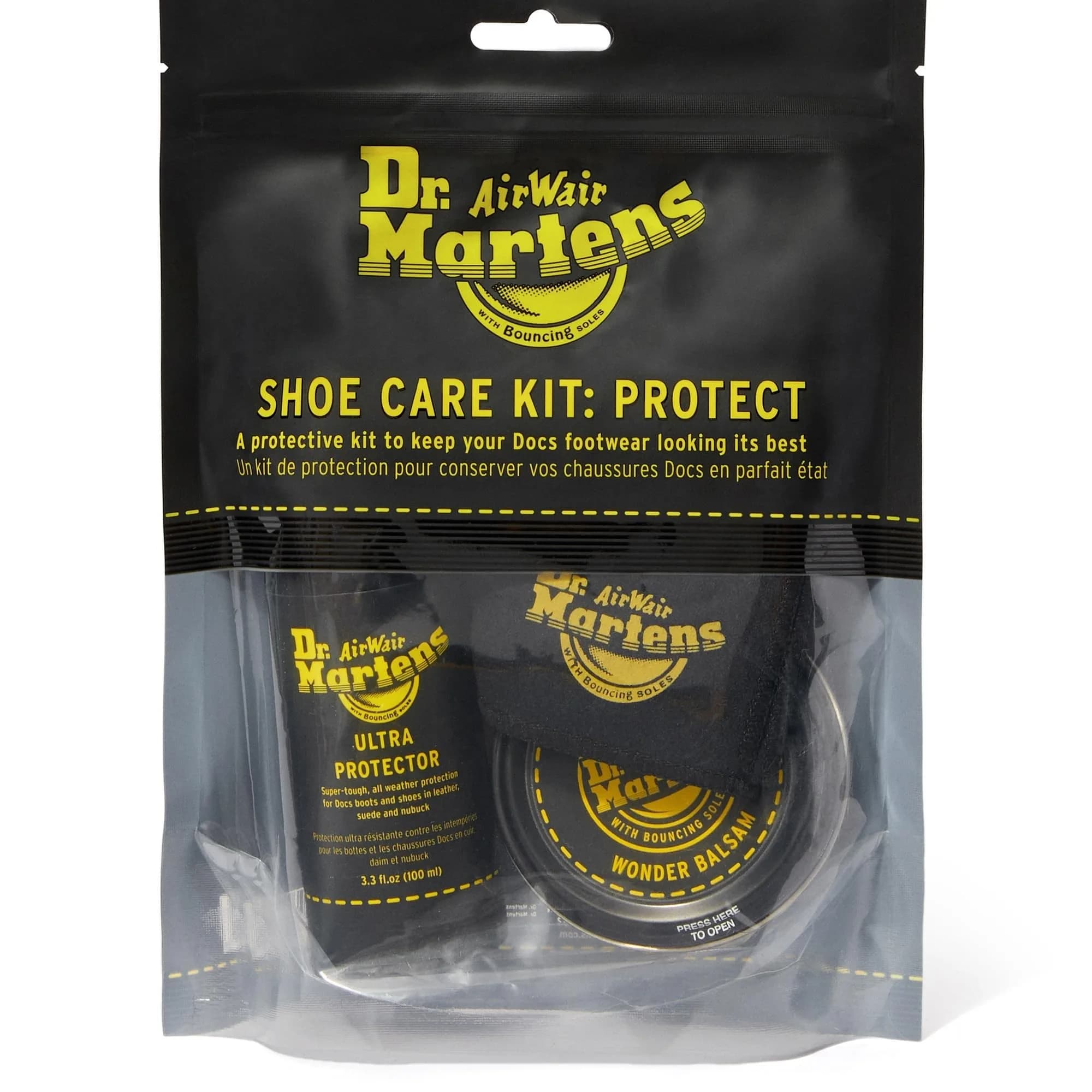 Dr. Martens Shoe Care Kit, Black | Leather Nourishing & Protection Set, One Size