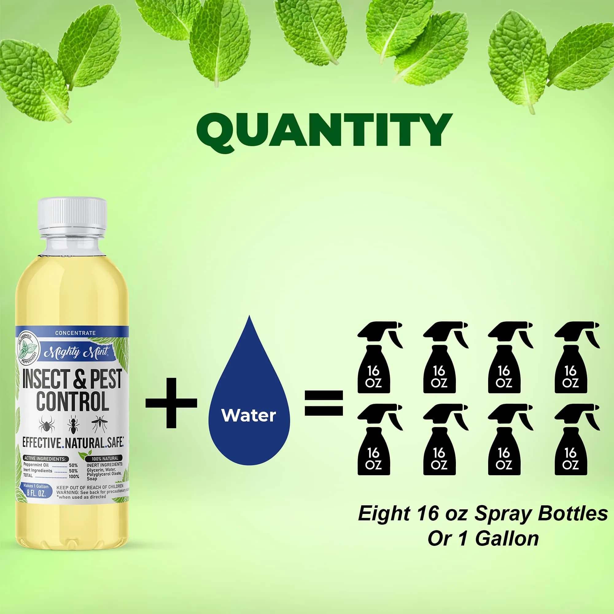 Mighty Mint Peppermint Oil Insect Repellent Concentrate 222ml (7.4 Fl Oz) | Natural Spider & Ant Control - view 3