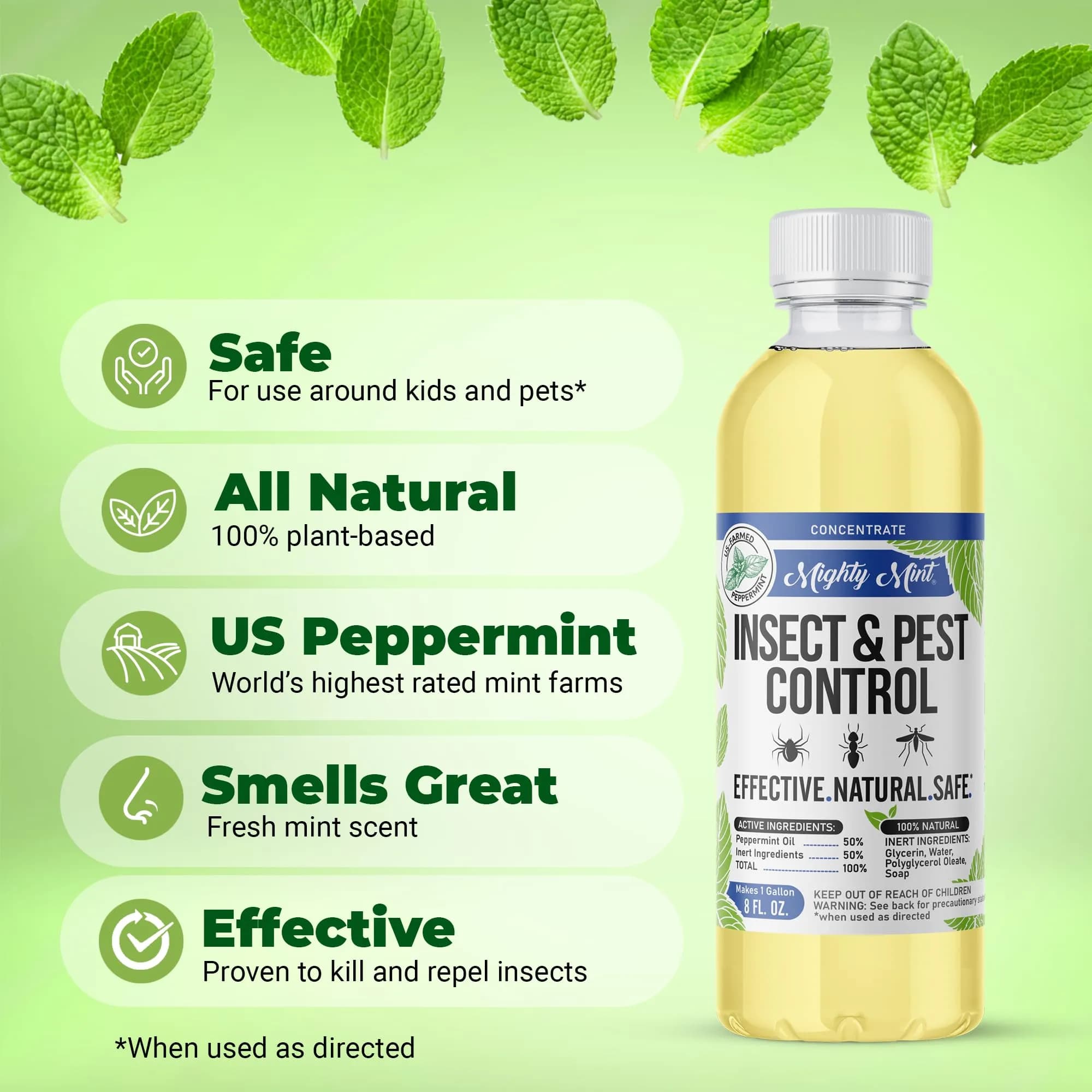 Mighty Mint Peppermint Oil Insect Repellent Concentrate 222ml (7.4 Fl Oz) | Natural Spider & Ant Control - view 4