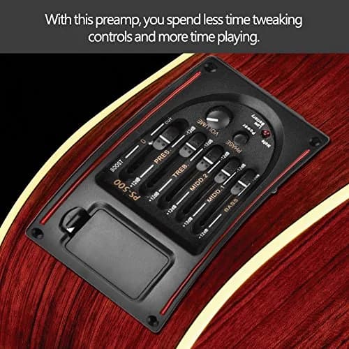 Dilwe Guitar Pickup EQ 5 Band Equalizer Digital Tuner for Acoustic Guitar | 5-Band Tone Control & LCD Backlight thumbnail 2