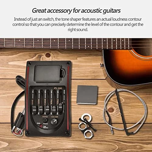 Dilwe Guitar Pickup EQ 5 Band Equalizer Digital Tuner for Acoustic Guitar | 5-Band Tone Control & LCD Backlight thumbnail 3