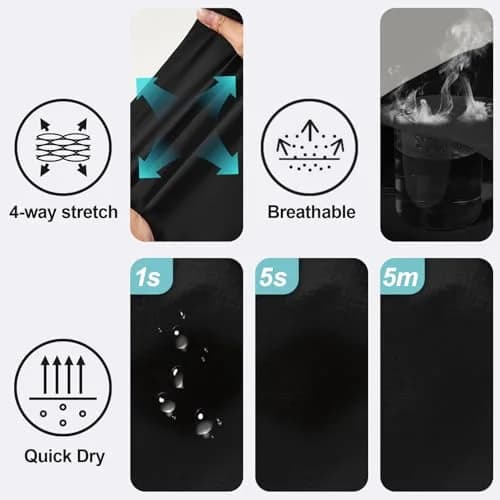 linlon Men's Convertible Hiking Pants Black 42 (106.7cm) | Quick Dry Lightweight Cargo Trousers thumbnail 8