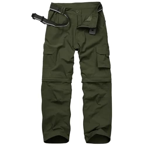 linlon Men's Quick Dry Convertible Hiking Pants | Army Green, 30 (76 cm) thumbnail 1