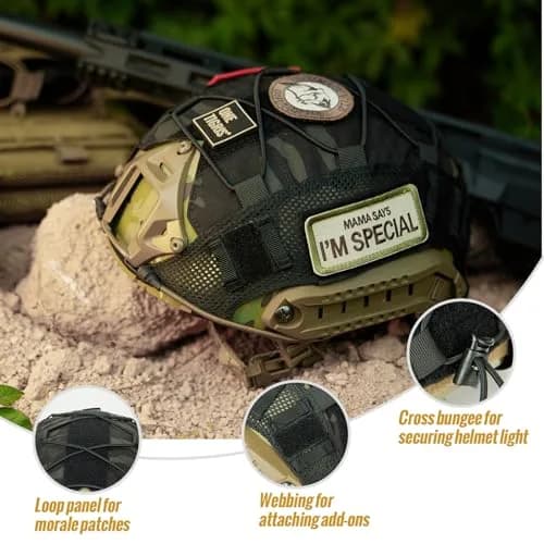 ONETIGRIS Helmet Cover, Tactical Fast Cover Cloth for PJ Helmet, Size M/L | Water-Resistant Cordura Nylon thumbnail 5