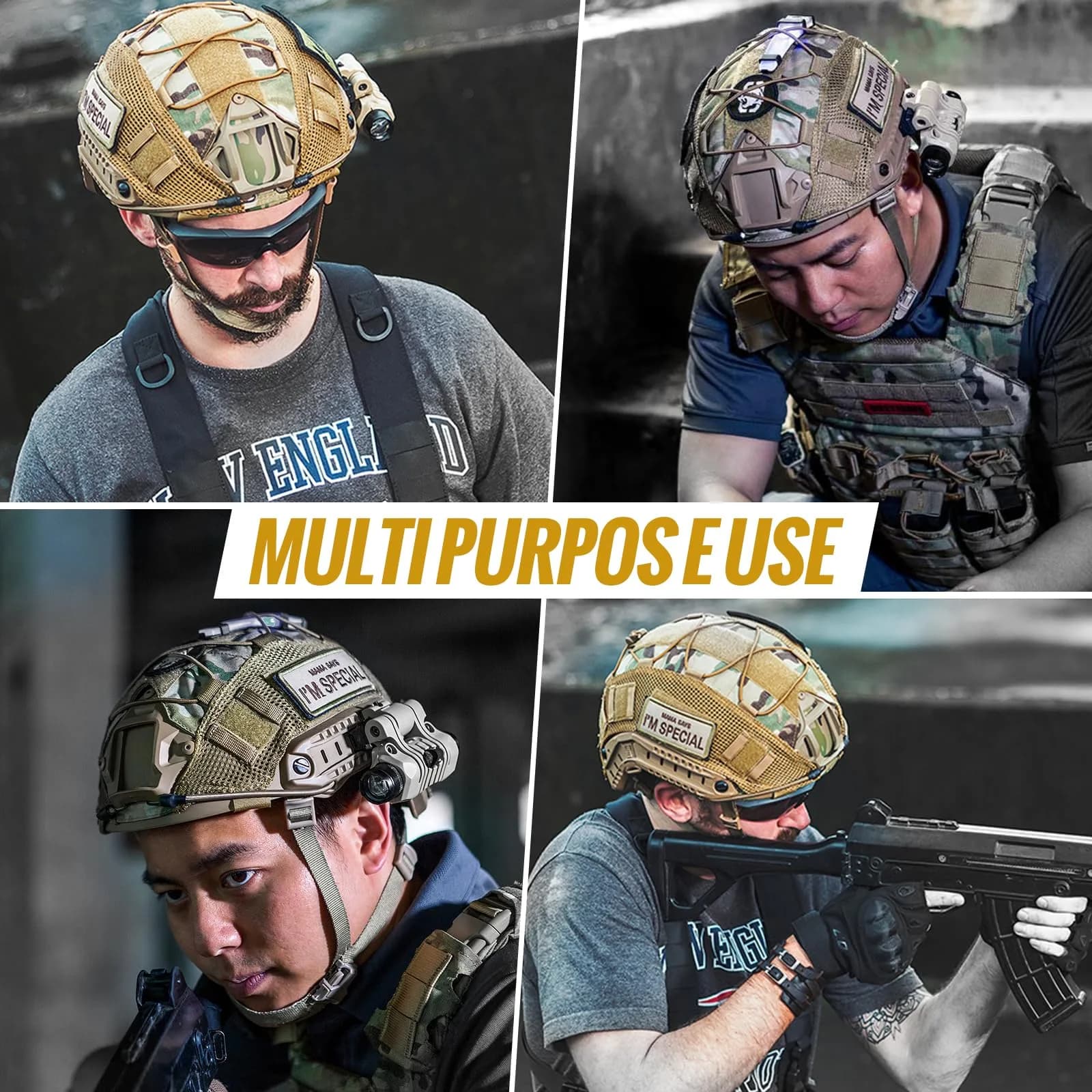 ONETIGRIS Helmet Cover, Tactical Fast Cover Cloth for PJ Helmet, Size M/L | Water-Resistant Cordura Nylon thumbnail 7