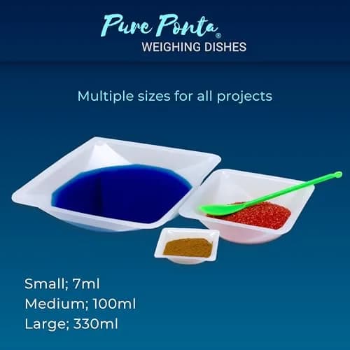 Pure Ponta 100mL Weigh Boats (125 Pack) | Antistatic Polystyrene Lab Trays for Powder Measuring thumbnail 9