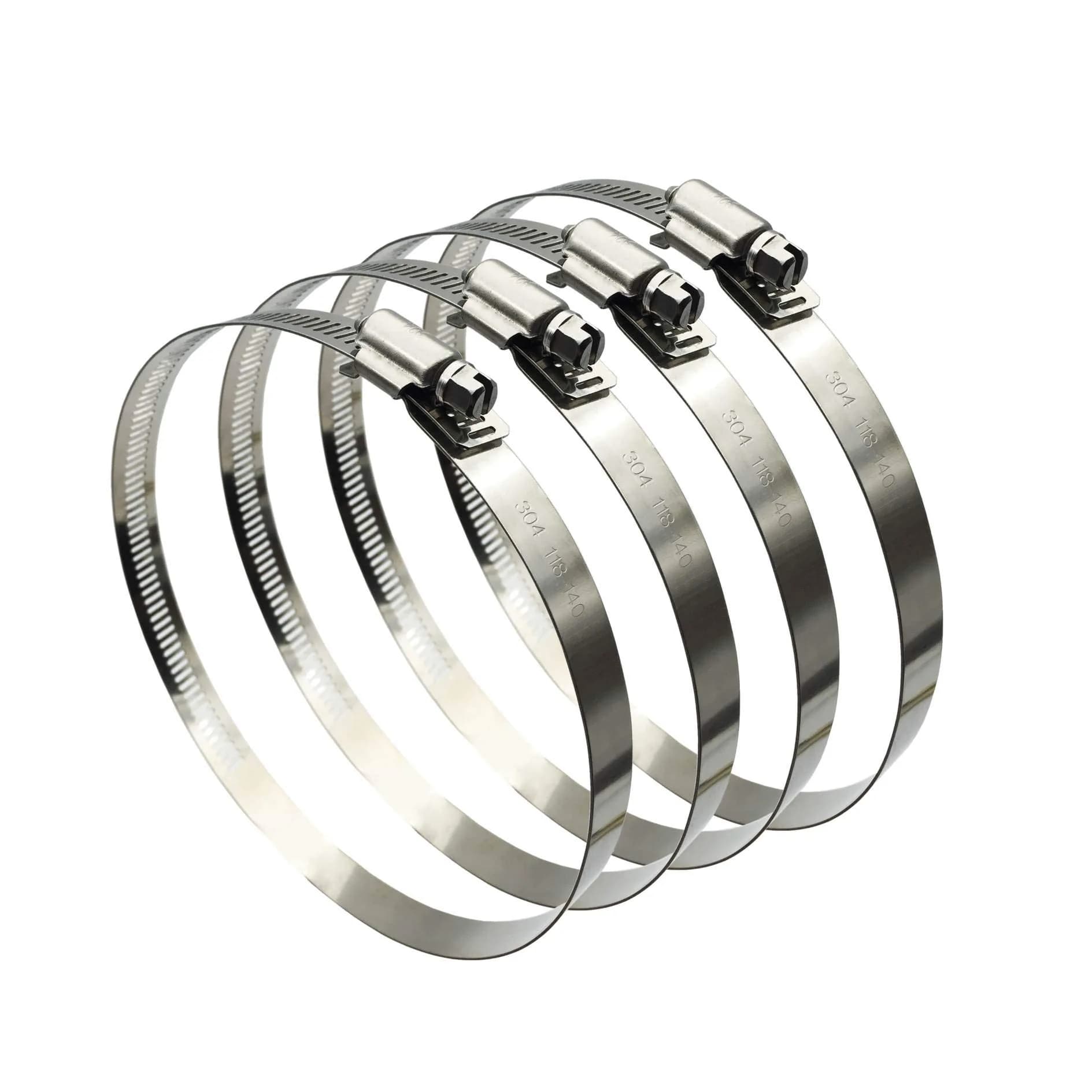 EesTeck 6 Inch Adjustable 304 Stainless Steel Hose Clamp 4-Pack | Rust-Proof Corrosion-Resistant — 6" -4Pcs