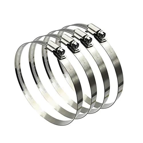 EesTeck 6 Inch Adjustable 304 Stainless Steel Hose Clamp 4-Pack | Rust-Proof Corrosion-Resistant thumbnail 1