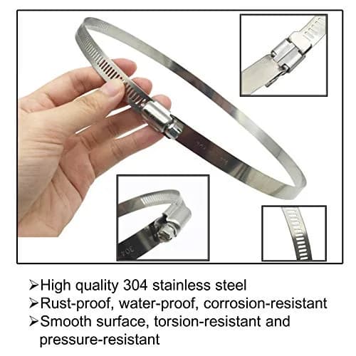 EesTeck 6 Inch Adjustable 304 Stainless Steel Hose Clamp 4-Pack | Rust-Proof Corrosion-Resistant thumbnail 2