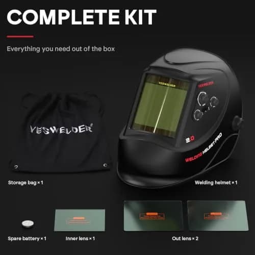 YESWELDER Auto Darkening Welding Helmet, Large View, LYG-M800H | True Color, 4 Sensors, 3.93"X3.66" View thumbnail 9