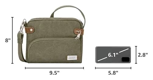Travelon Anti-Theft Heritage Crossbody Bag Sage 24cm (9.5"W x 8"H x 2.5"D) | Secure Travel Companion thumbnail 3