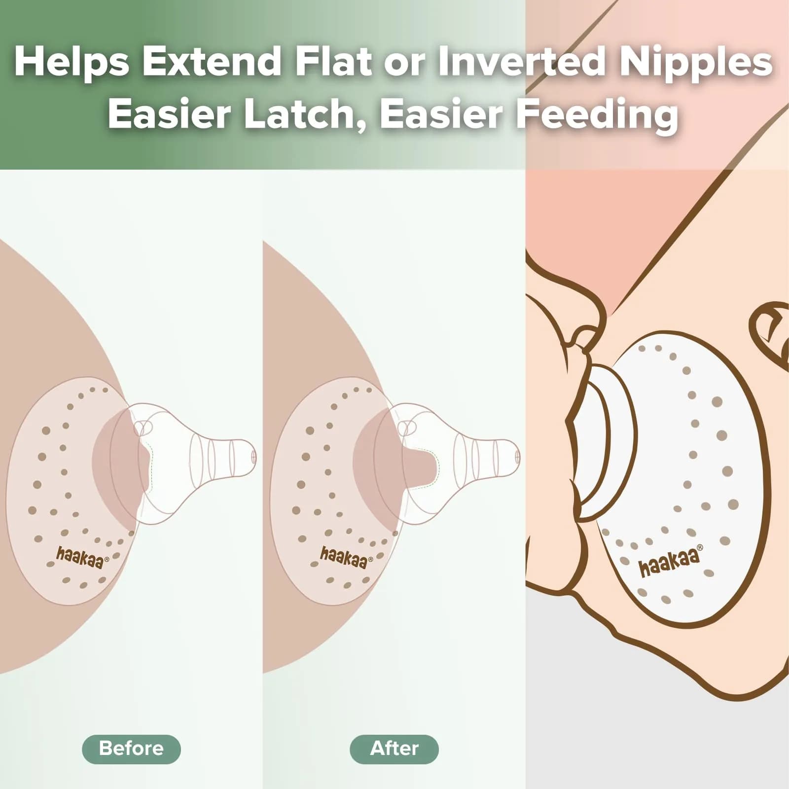 haakaa Silicone Nipple Shields for Breastfeeding (1 Count) | BPA-Free for Latch Difficulties & Sore Nipples - view 4