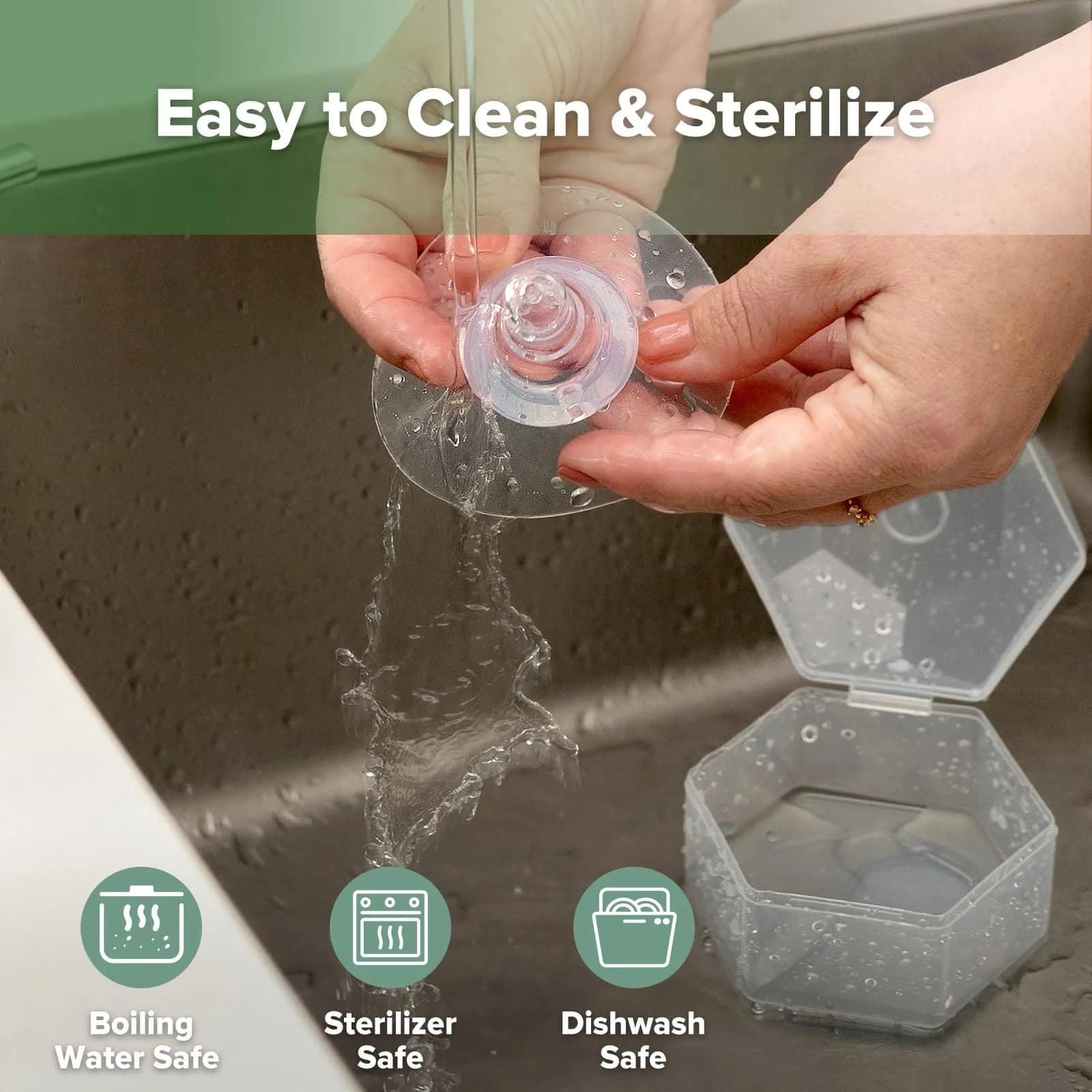 haakaa Silicone Nipple Shields for Breastfeeding (1 Count) | BPA-Free for Latch Difficulties & Sore Nipples - view 7