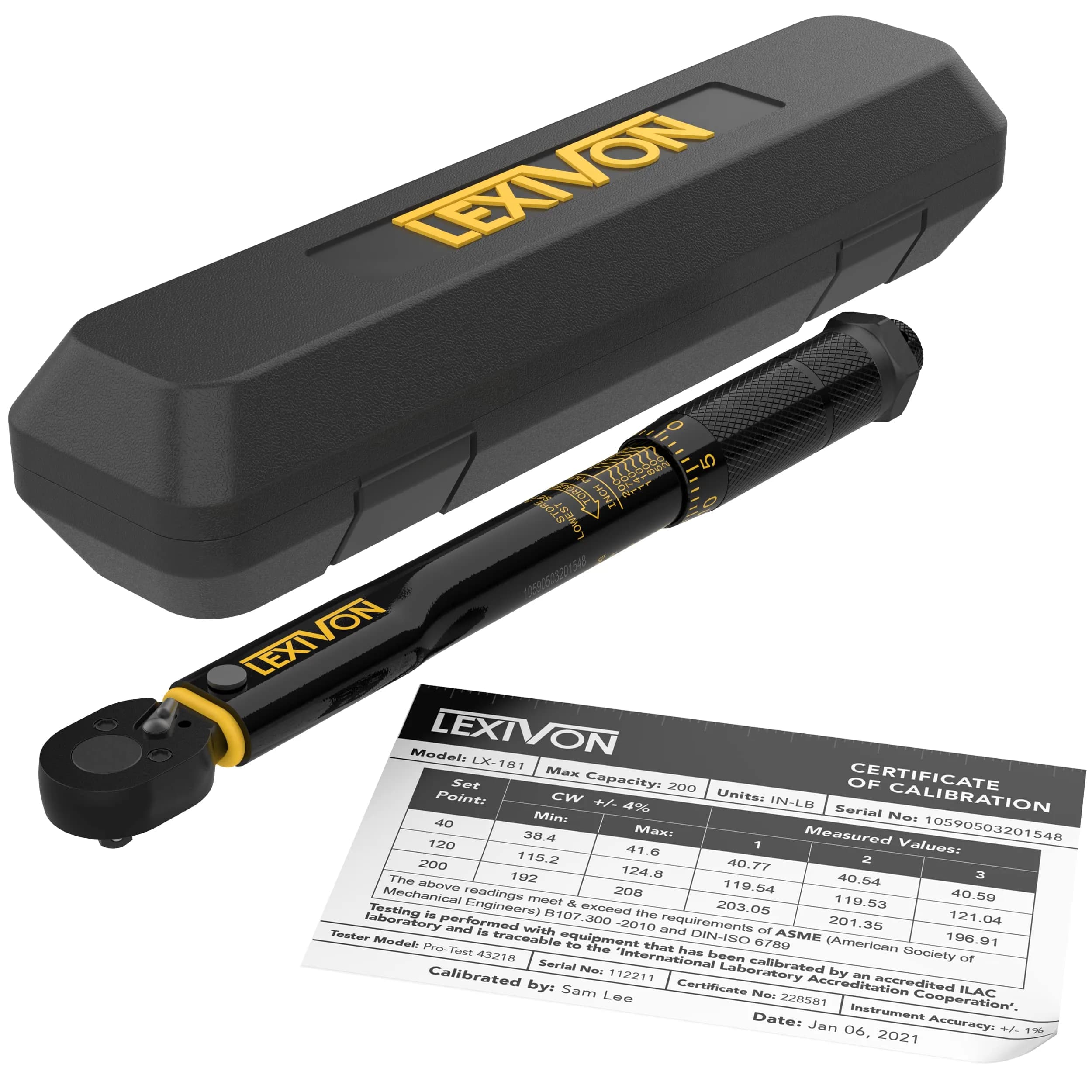 LEXIVON 1/4-Inch Drive Click Torque Wrench 27.3cm (10.75 inches) | Precision Calibrated for Automotive & Bicycle Use