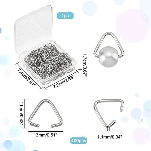 PH PandaHall 400 Pieces Triangle Jump Rings 11x13mm | Iron Jewelry Findings for DIY & Crafts thumbnail 4