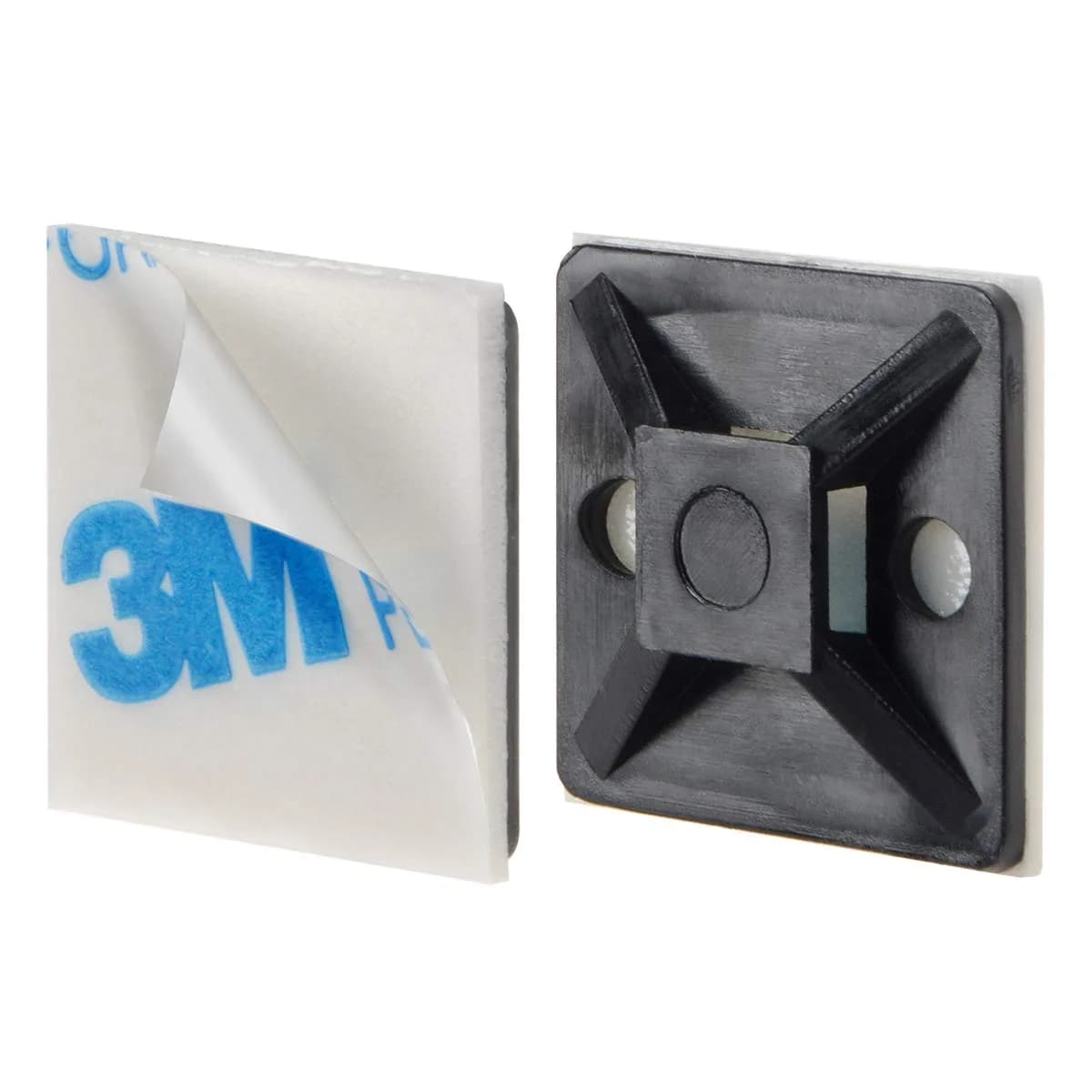 XHF Black Self-Adhesive Cable Tie Mounts 100 PCS (19.5mm Base) | Organize Wires with Strong Adhesive - view 2