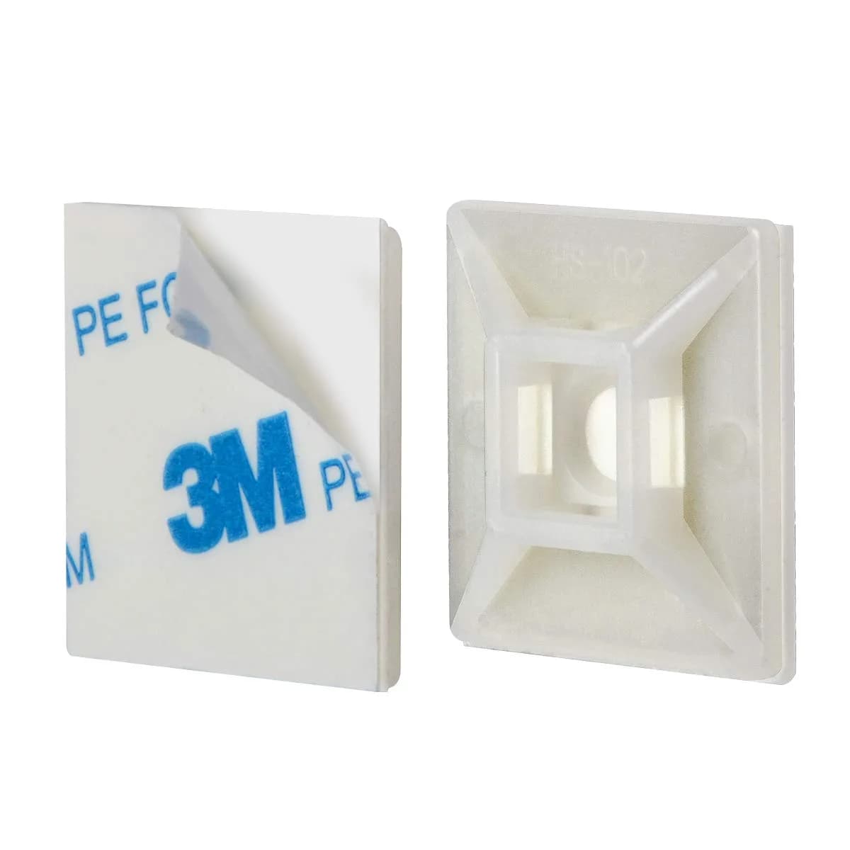 XHF White Self-Adhesive Cable Tie Mounts 100 PCS (1.1" Base) | Organize Wires with Strong Adhesive - view 2
