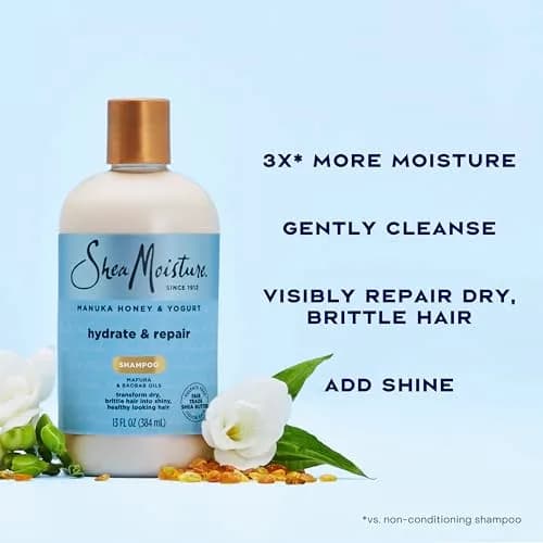 Shea Moisture Hydrate and Repair Shampoo with Manuka Honey & Shea Butter 384ml (13 Fl Oz) | Gentle Cleansing for Damaged Hair thumbnail 4